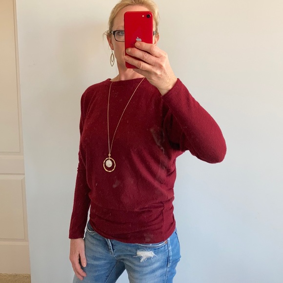 Cranberry Color Long Sleeve Top - Picture 4 of 9